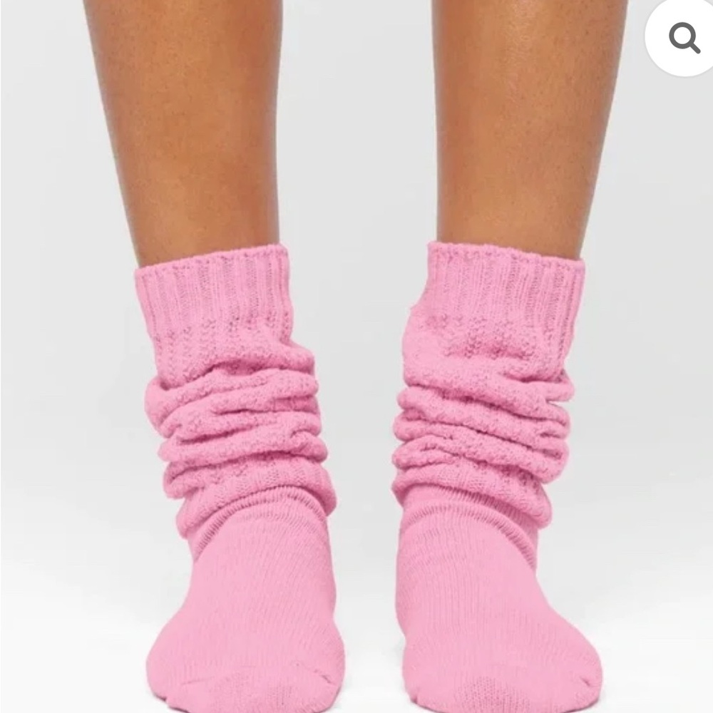 SKIMS Bubblegum RARE Slouch Cableknit Cotton Socks 🍬 BNIB